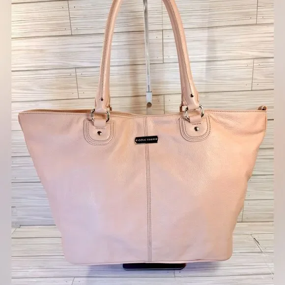 040-Cole Haan Peach Pebbled Leather Shoulder bag - Picture 1 of 12